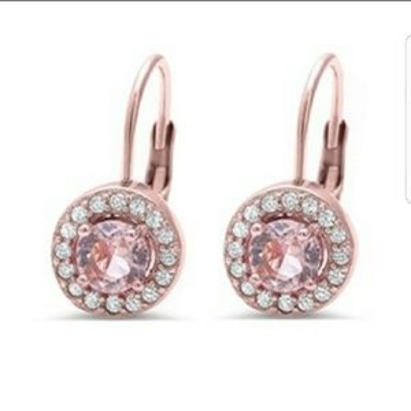 Jewelry - Sterling Silver Rose Gold Plated Halo Morganite